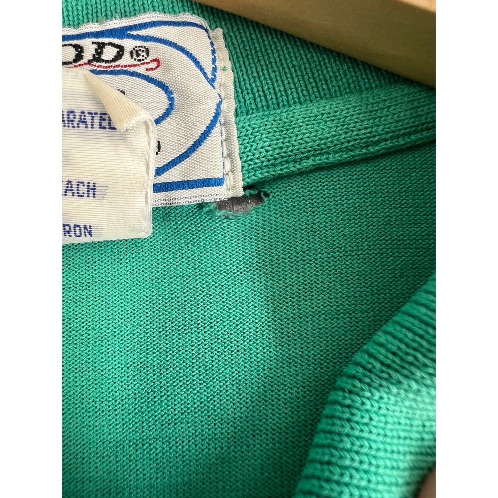 Vintage 80s IZOD Lacoste Polo Shirt Made in Japan Green Cotton Preppy Golf Shirt - Picture 6 of 12